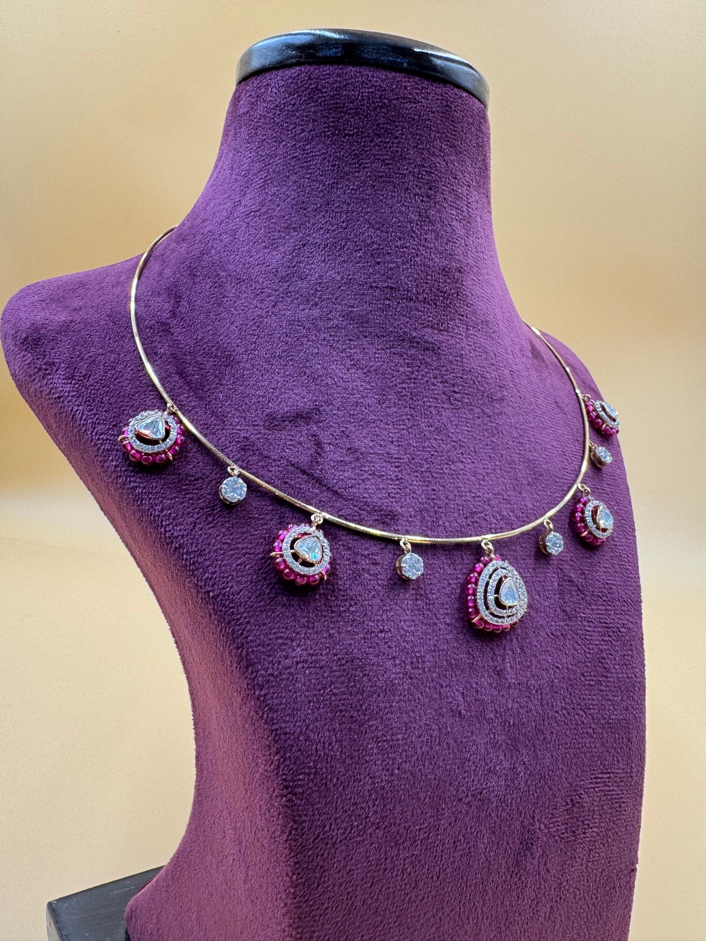 Imported Fancy Kanti with Red and CZ stomes