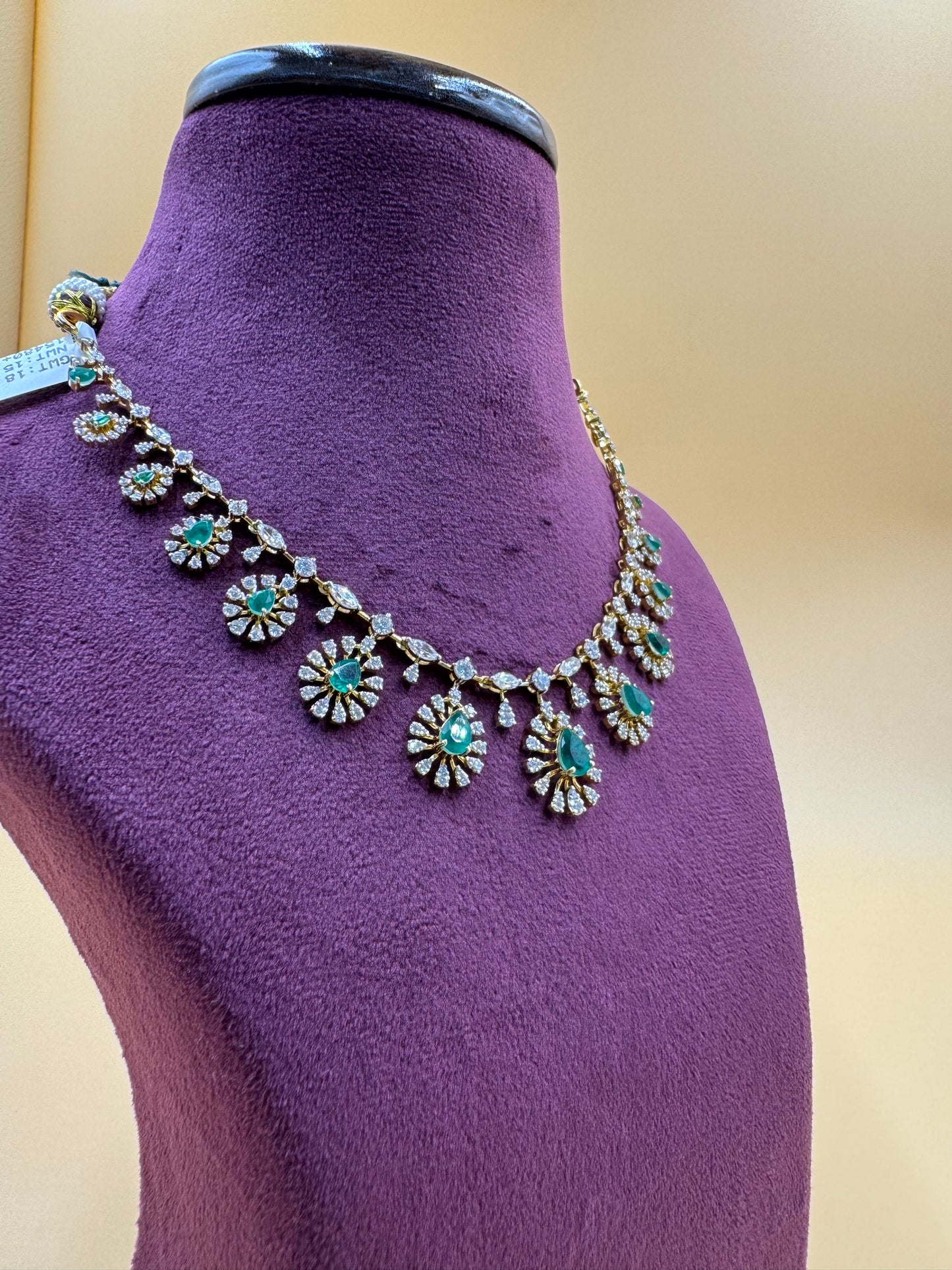 Emarald CZ 18KT Necklace