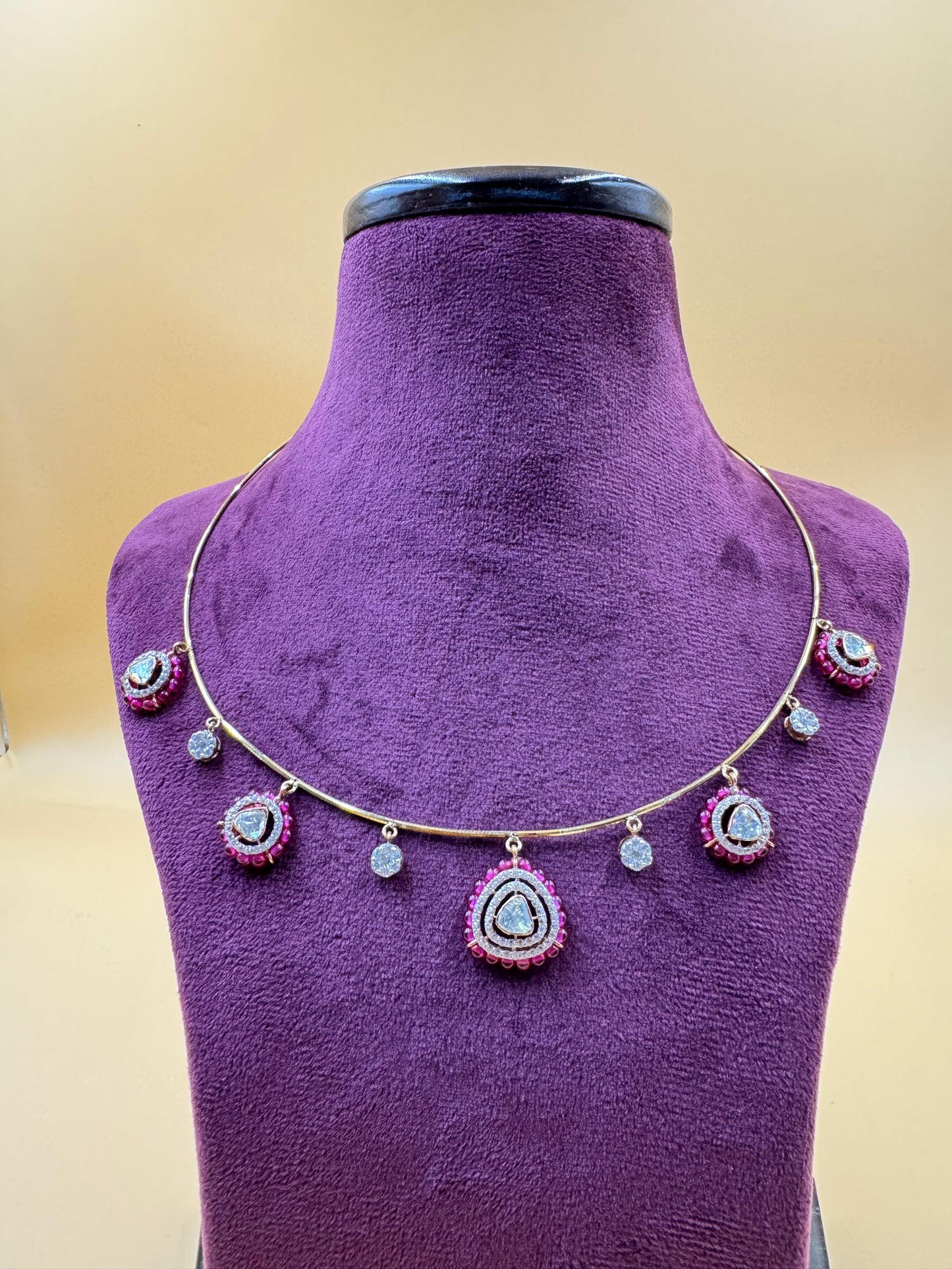 Imported Fancy Kanti with Red and CZ stomes